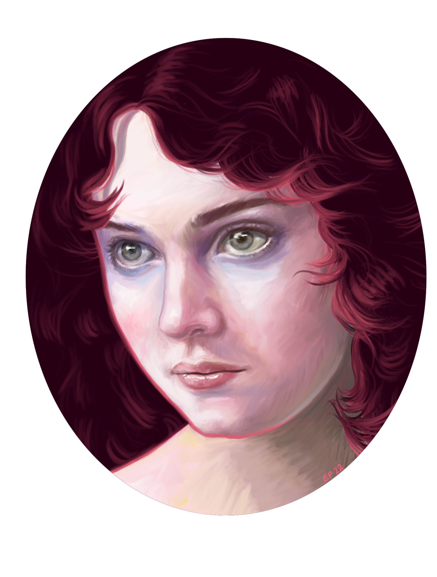 Digital colour vintage portrait of actress Beatrice Chanler